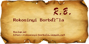 Rokosinyi Borbála névjegykártya
